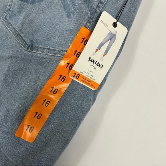 💕 NWT Santana MID RISE CAPRI Women's Blue Jeans 16 - Picture 4 of 9